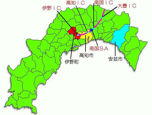 高知県全体図＆高速道路